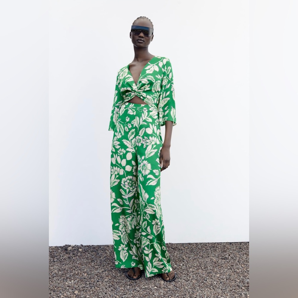 multicolor print jumpsuit Zara